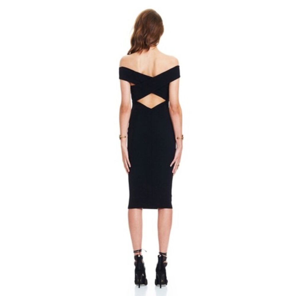 Nookie Boulevard Crossover Bodycon Fitted Dress‎ Black Small - Picture 2 of 9